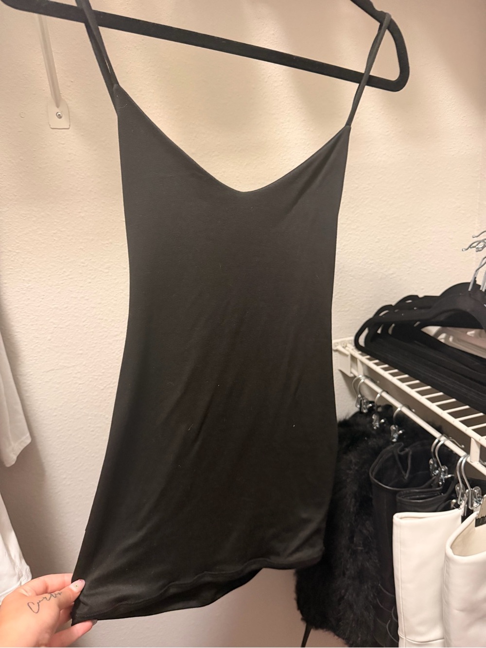 Fashion Nova Black Spaghetti Strap Slip Dress